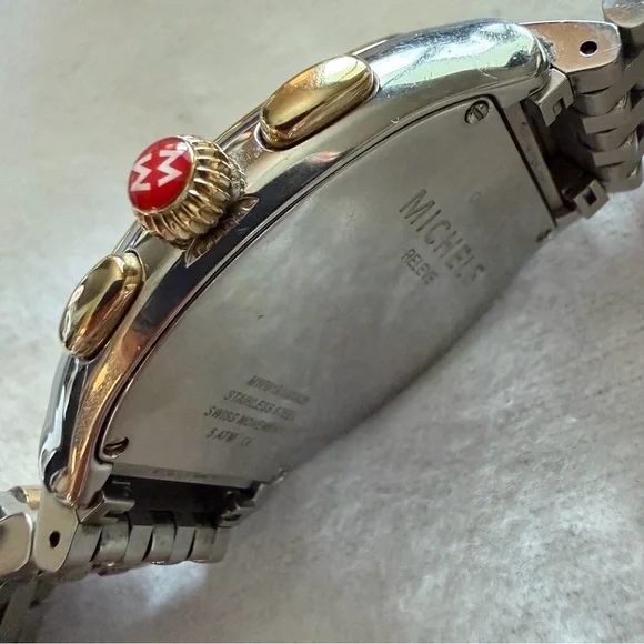 Michele Releve Two Tone Stainless and 18k Watch